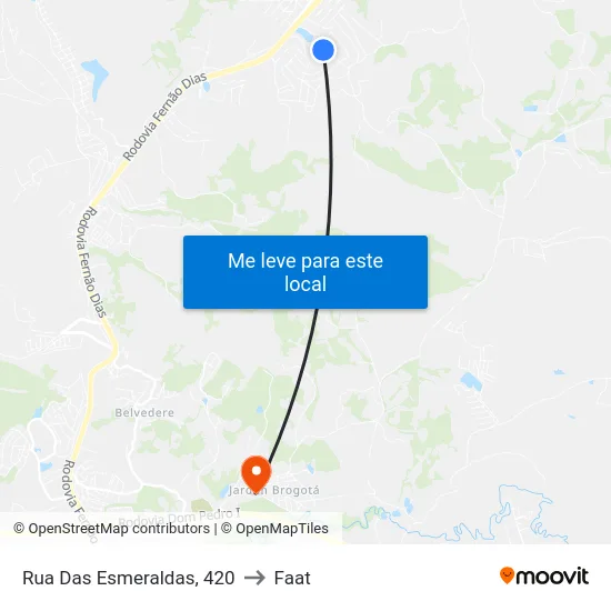 Rua Das Esmeraldas, 420 to Faat map