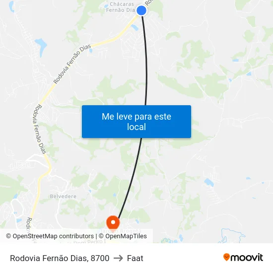 Rodovia Fernão Dias, 8700 to Faat map