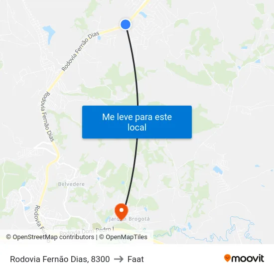 Rodovia Fernão Dias, 8300 to Faat map