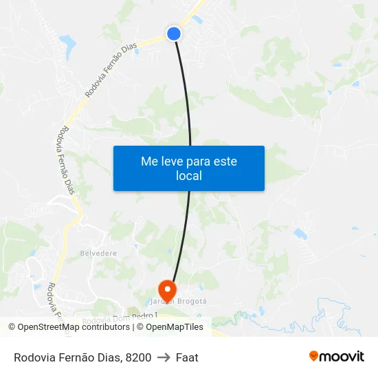 Rodovia Fernão Dias, 8200 to Faat map