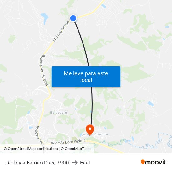 Rodovia Fernão Dias, 7900 to Faat map