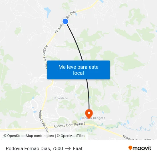 Rodovia Fernão Dias, 7500 to Faat map