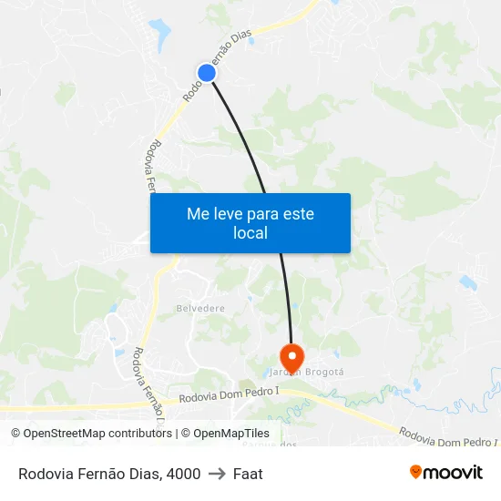 Rodovia Fernão Dias, 4000 to Faat map