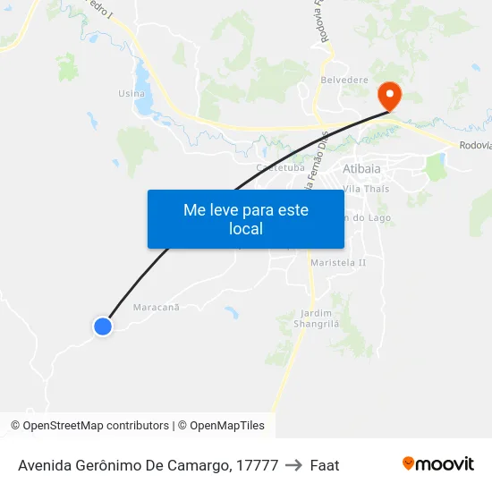 Avenida Gerônimo De Camargo, 17777 to Faat map