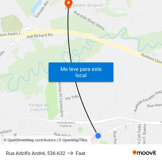 Rua Adolfo André, 536-632 to Faat map