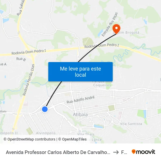 Avenida Professor Carlos Alberto De Carvalho Pinto, 256 to Faat map