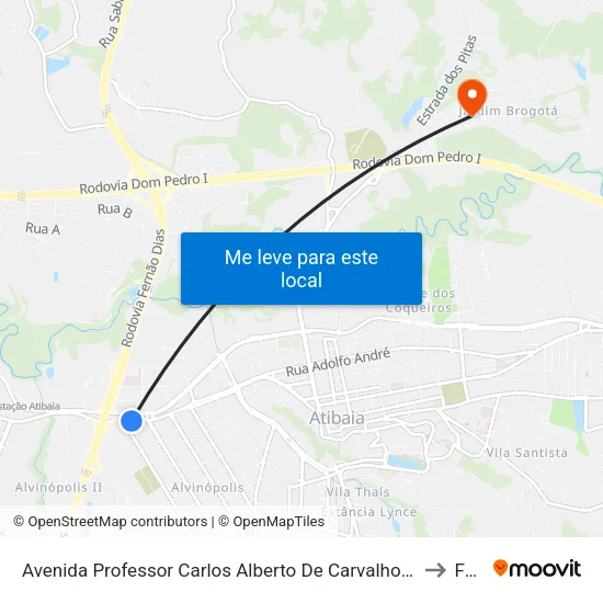 Avenida Professor Carlos Alberto De Carvalho Pinto, 1055 to Faat map