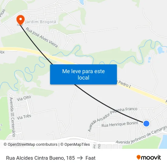 Rua Alcídes Cintra Bueno, 185 to Faat map