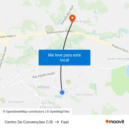 Centro De Convenções C/B to Faat map