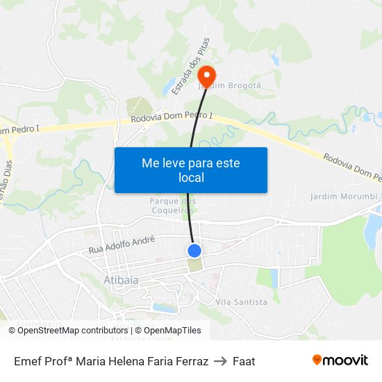 Emef Profª Maria Helena Faria Ferraz to Faat map