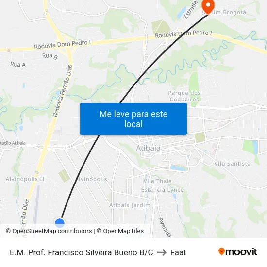 E.M. Prof. Francisco Silveira Bueno B/C to Faat map