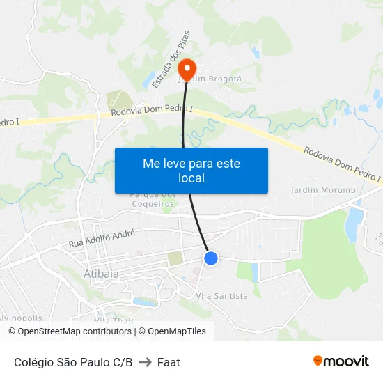 Colégio São Paulo C/B to Faat map