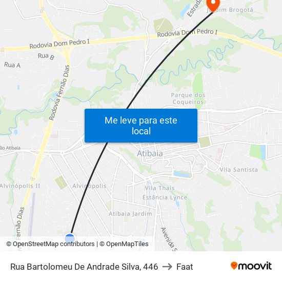 Rua Bartolomeu De Andrade Silva, 446 to Faat map