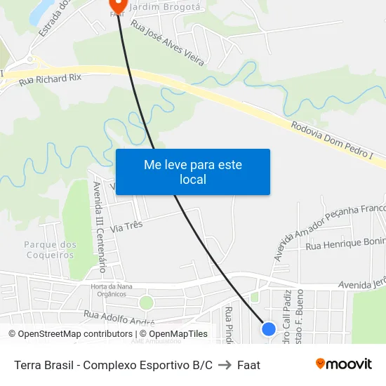 Terra Brasil - Complexo Esportivo B/C to Faat map