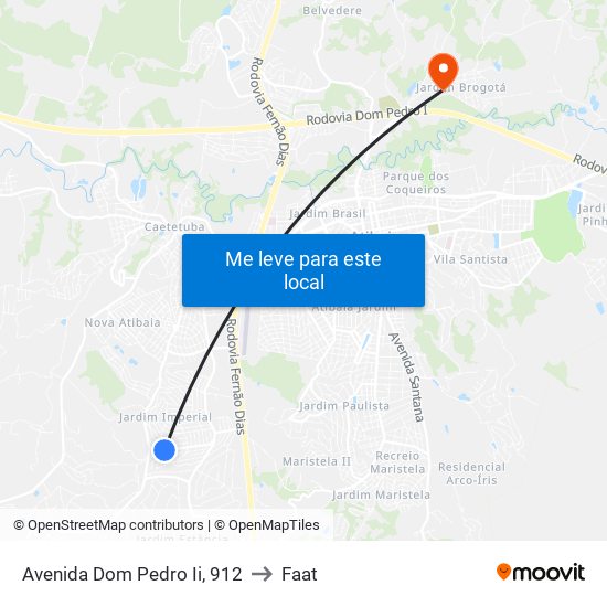 Avenida Dom Pedro Ii, 912 to Faat map
