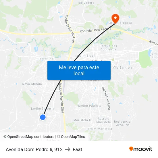 Avenida Dom Pedro Ii, 912 to Faat map