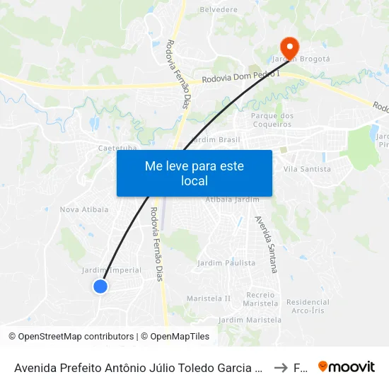 Avenida Prefeito Antônio Júlio Toledo Garcia Lopes, 3385b to Faat map