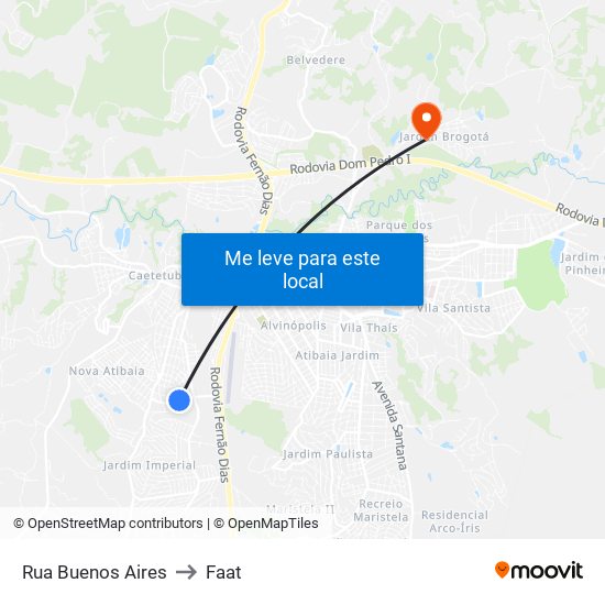 Rua Buenos Aires to Faat map