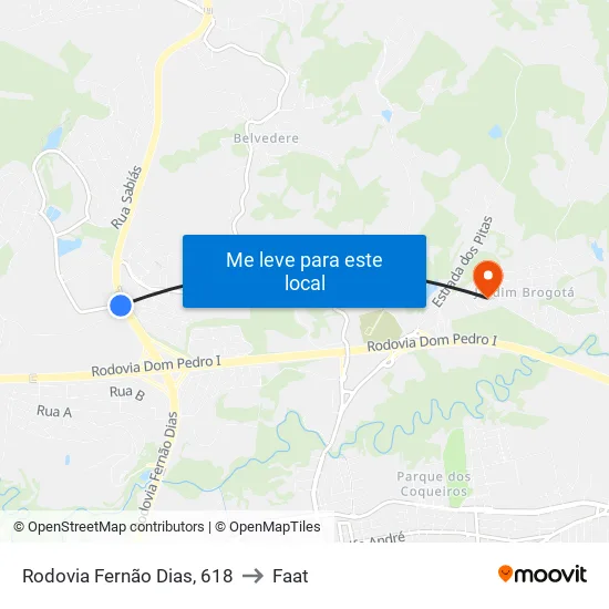 Rodovia Fernão Dias, 618 to Faat map