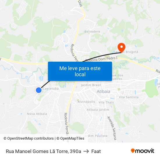 Rua Manoel Gomes Lã Torre, 390a to Faat map