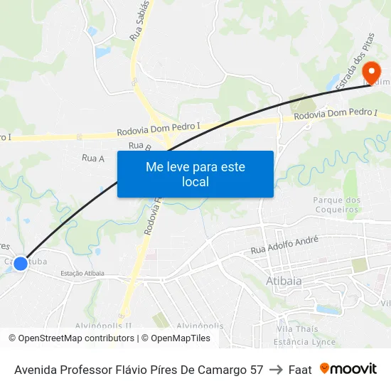 Avenida Professor Flávio Píres De Camargo 57 to Faat map