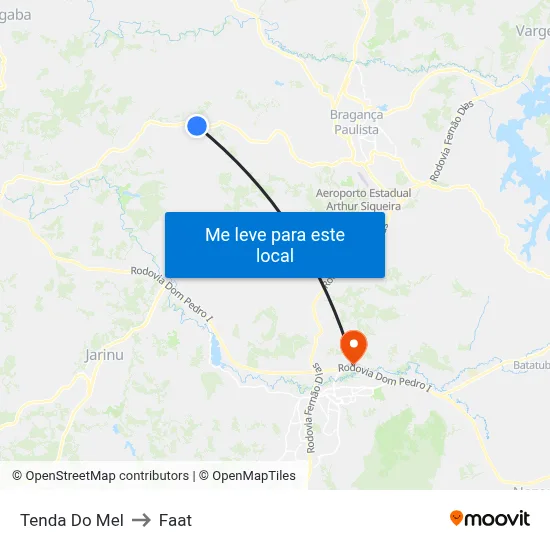 Tenda Do Mel to Faat map