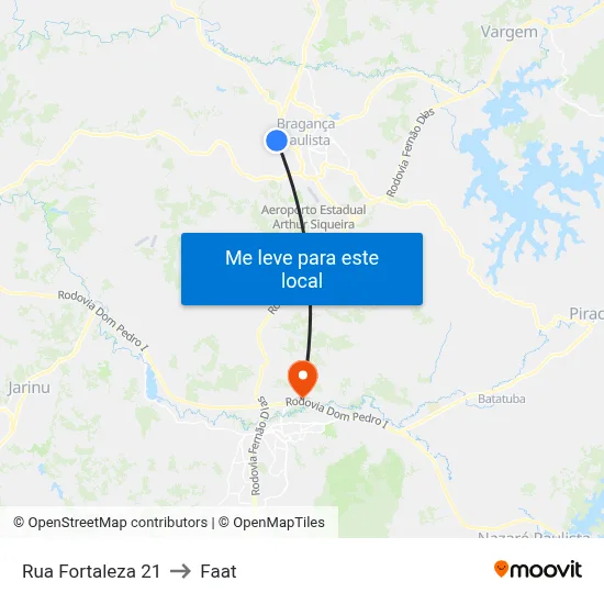 Rua Fortaleza 21 to Faat map