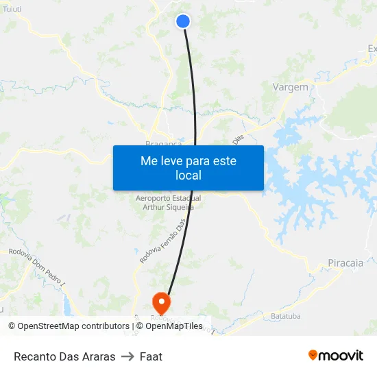 Recanto Das Araras to Faat map