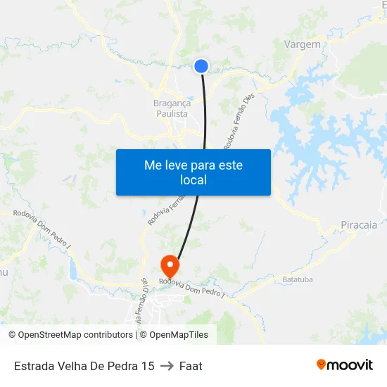 Estrada Velha De Pedra 15 to Faat map