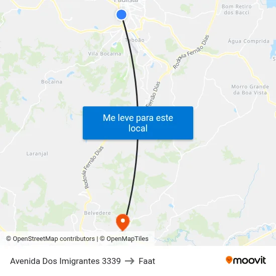 Avenida Dos Imigrantes 3339 to Faat map