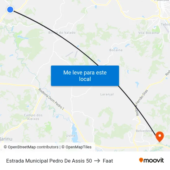 Estrada Municipal Pedro De Assis 50 to Faat map