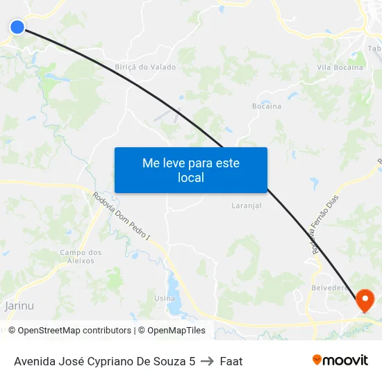 Avenida José Cypriano De Souza 5 to Faat map