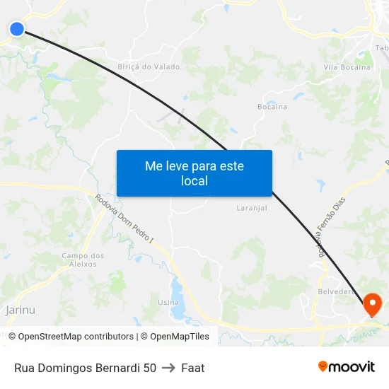 Rua Domingos Bernardi 50 to Faat map