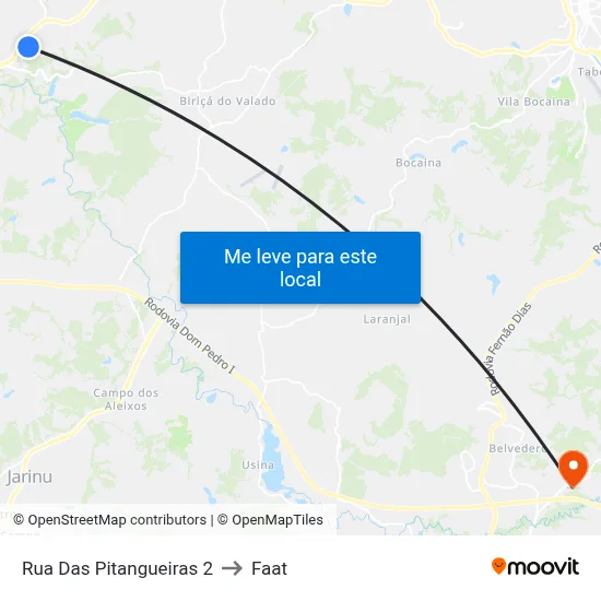 Rua Das Pitangueiras 2 to Faat map
