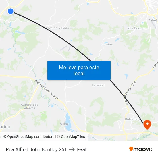 Rua Alfred John Bentley 251 to Faat map