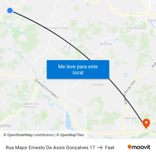 Rua Major Ernesto De Assis Gonçalves 17 to Faat map