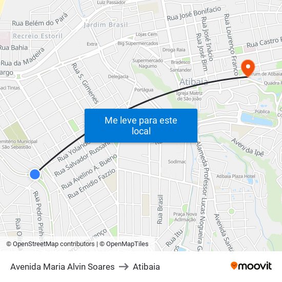 Avenida Maria Alvin Soares to Atibaia map