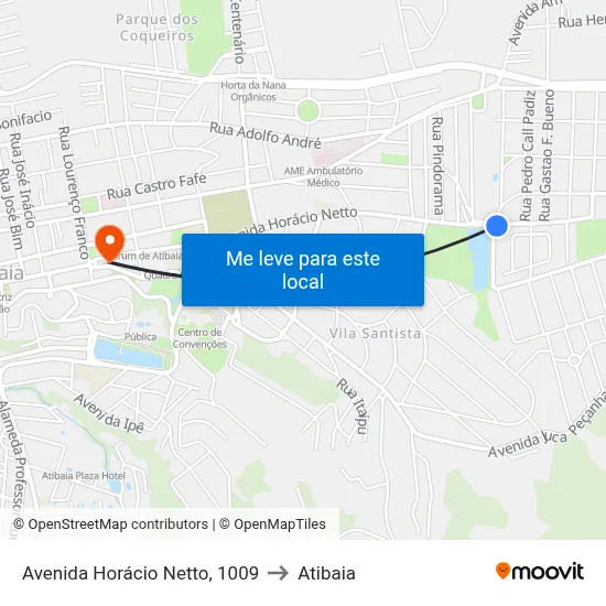 Avenida Horácio Netto, 1009 to Atibaia map
