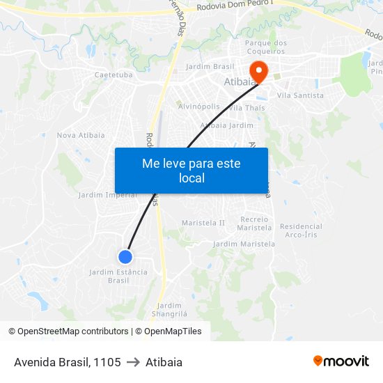 Avenida Brasil, 1105 to Atibaia map