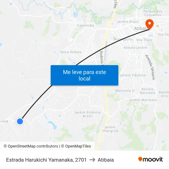 Estrada Harukichi Yamanaka, 2701 to Atibaia map