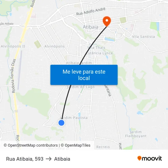 Rua Atibaia, 593 to Atibaia map