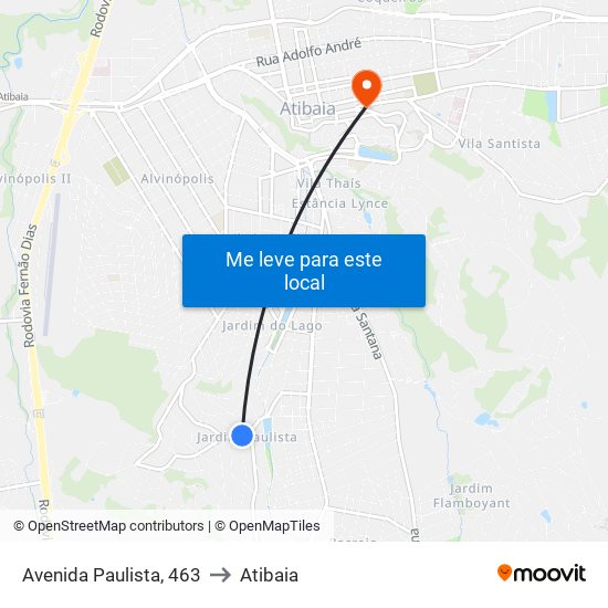 Avenida Paulista, 463 to Atibaia map