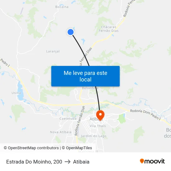 Estrada Do Moinho, 200 to Atibaia map