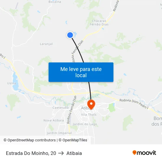 Estrada Do Moinho, 20 to Atibaia map