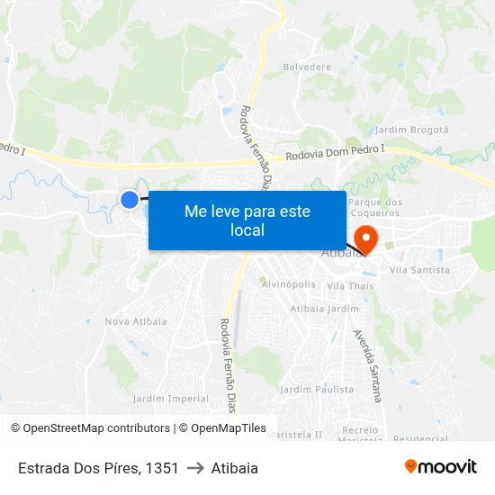 Estrada Dos Píres, 1351 to Atibaia map