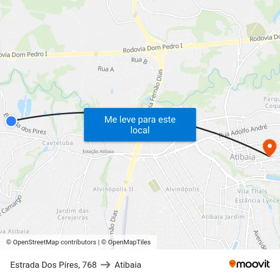Estrada Dos Píres, 768 to Atibaia map
