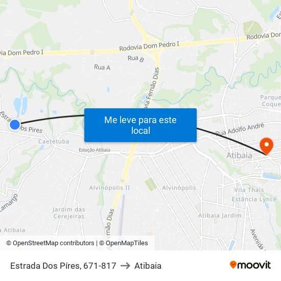 Estrada Dos Píres, 671-817 to Atibaia map