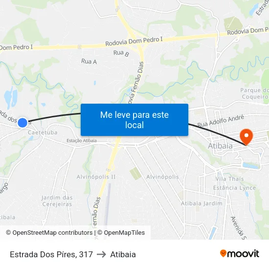 Estrada Dos Píres, 317 to Atibaia map