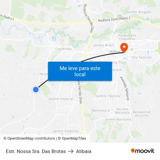 Estr. Nossa Sra. Das Brotas to Atibaia map