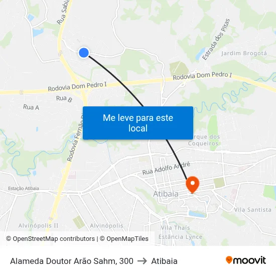 Alameda Doutor Arão Sahm, 300 to Atibaia map